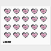 Stickers Chalkboard Black & Pink Heart Wedt Weddin (Feuille)
