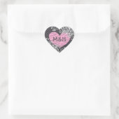 Stickers Chalkboard Black & Pink Heart Wedt Weddin (Sac)