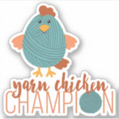 Stickers Champion de poule turquoise et rouille (Devant)