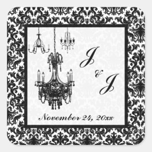 Stickers Chandeliers Damas Noir et Blanc