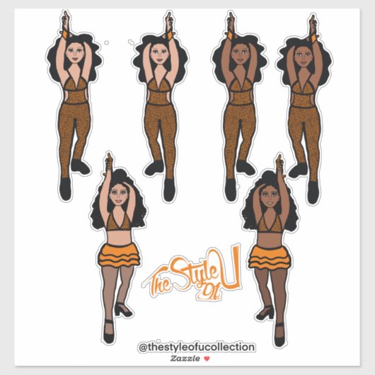 Stickers Changement rapide Majorette / Danseur Ora (Feuille)