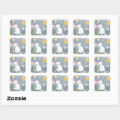 Stickers Chat coloré Abstraits (Feuille)