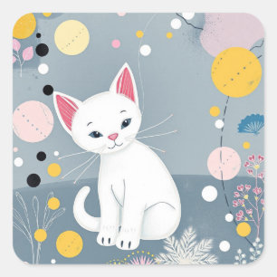 Stickers Chat coloré Abstraits