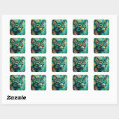 Stickers Chat coloré Abstraits (Feuille)
