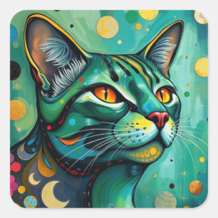 Stickers Chat coloré Abstraits