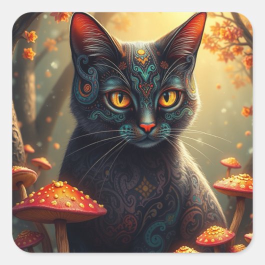 Stickers Chat coloré Imaginaire (Devant)