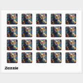 Stickers Chat coloré Imaginaire (Feuille)