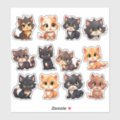Stickers Chat Coupé (Feuille)