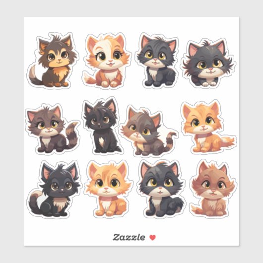 Stickers Chat Coupé (Feuille)