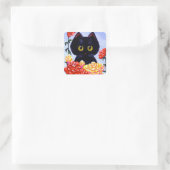 Stickers Chat Cute Black Rose Fleurs Créationarts (Sac)