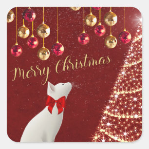 Stickers Chat de Noël joyeux