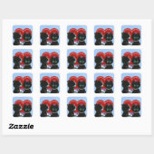 Stickers Chat mignons Fleurs noires Créationarts (Feuille)