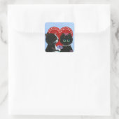 Stickers Chat mignons Fleurs noires Créationarts (Sac)