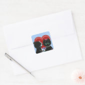 Stickers Chat mignons Fleurs noires Créationarts (Enveloppe)