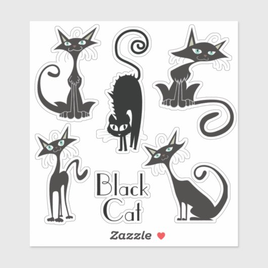Stickers Chat Noir (Feuille)