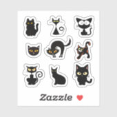 Stickers Chat Noir Halloween (Feuille)