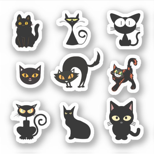 Stickers Chat Noir Halloween (Devant)