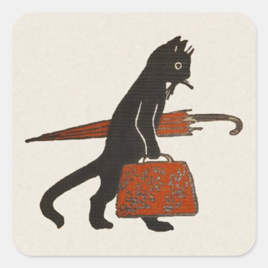 Stickers Chat Noir vintage (Devant)