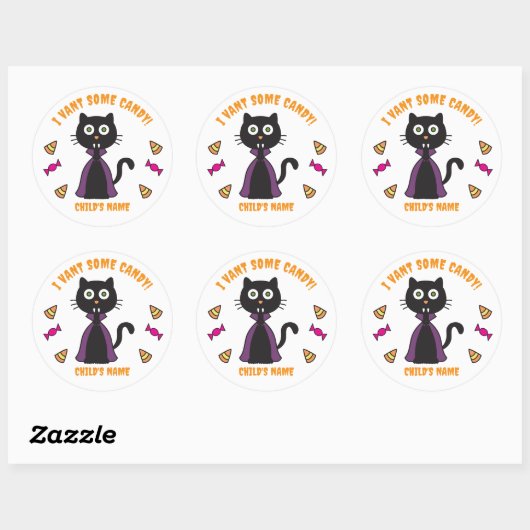 Stickers Chat Vampire (Feuille)