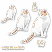 Stickers chats blancs et orange (Devant)