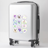 Stickers Chats et Fleurs pour Pâques et Printemps (Sur valise)