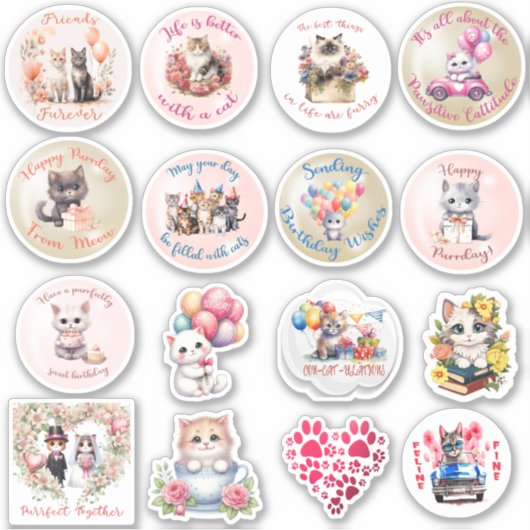 Stickers chats mignons (Devant)