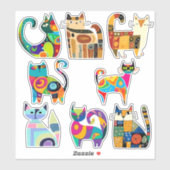 Stickers chats mignons (Feuille)