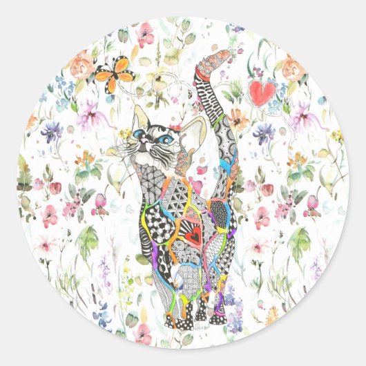 Stickers chats mignons et colorés (Devant)