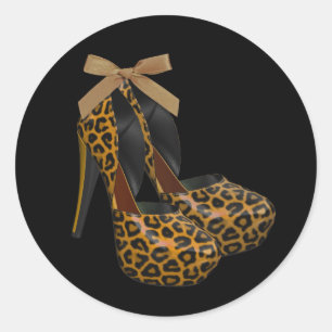 Stickers Chaussure haute talon en or noir