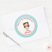 Stickers Chef (Turquoise Turquoise Red Girl Whisk) (Enveloppe)