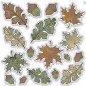 Stickers chêne d'automne et feuille d'érable avec (Devant)