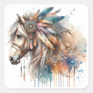 Stickers Cheval Aquarelle
