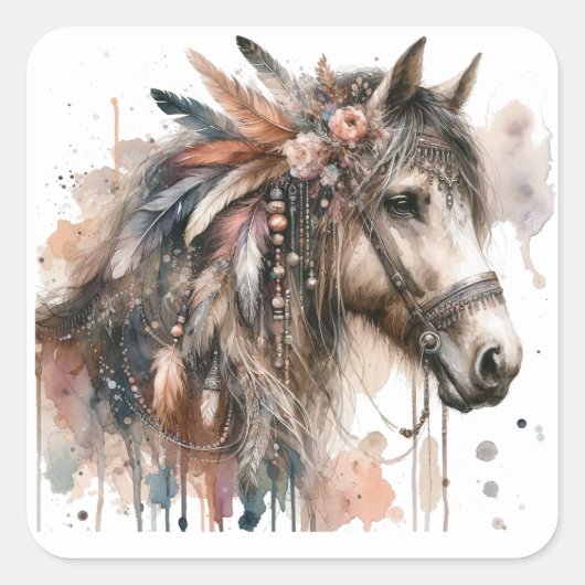 Stickers Cheval Aquarelle (Devant)