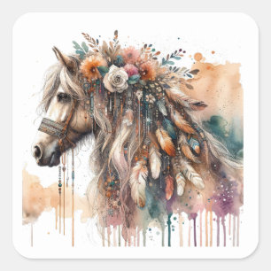 Stickers Cheval Aquarelle