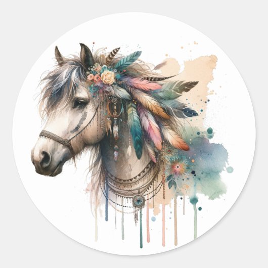 Stickers Cheval Aquarelle (Devant)