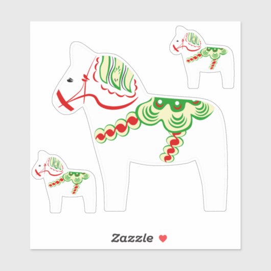 Stickers Cheval Blanc Dala (Feuille)