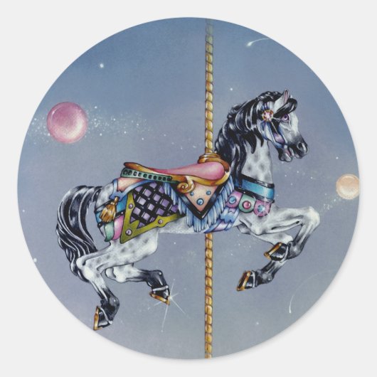Stickers - Cheval Carousel de Mare Gris (Devant)