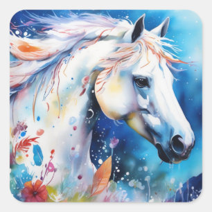 Stickers Cheval Colorful Abstraits
