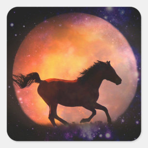 Stickers Cheval d'Imaginaire et Lune