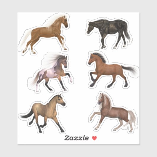 Stickers Cheval réaliste (Feuille)