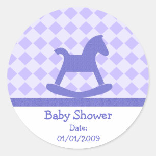 Stickers Cheval violet baby shower