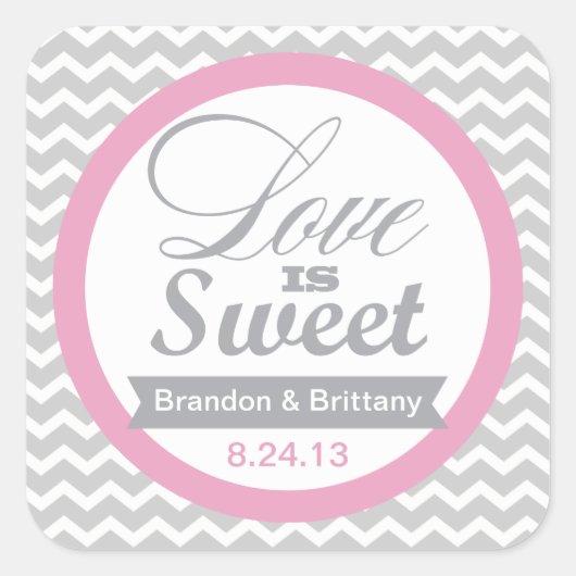 Stickers Chevron rose et gris Favoriser (Devant)