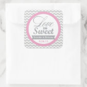 Stickers Chevron rose et gris Favoriser (Sac)