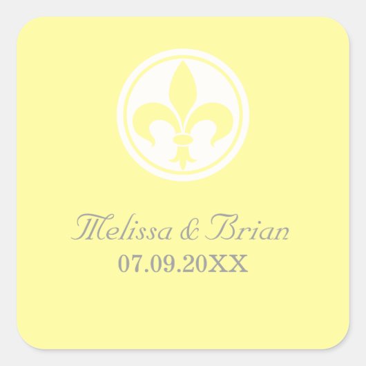 Stickers Chic Fleur De Lis, Jaune (Devant)
