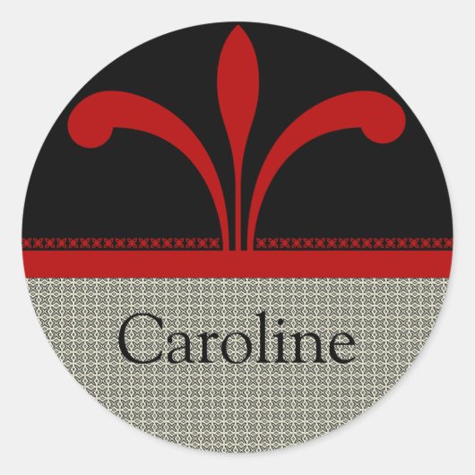 Stickers Chic Floral, Rouge foncé (Devant)