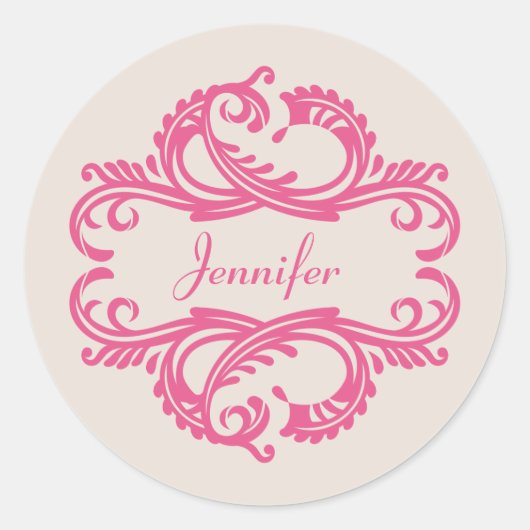 Stickers Chic Rose Damask (Devant)
