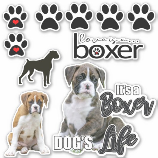 Stickers Chien Boxer Fun (Devant)