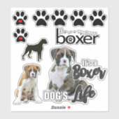 Stickers Chien Boxer Fun (Feuille)