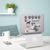 Stickers Chien Boxer Fun (Ordinateur portable sur le bureau)