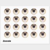 Stickers Chien Chien Carlin d'amour / Sceau (Feuille)